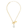 Paperclip Baroque Toggle Necklace
