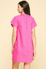 FINAL SALE - Pink V-Neck Tunic Mini Dress