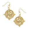 Small Gold Charm On Wire Earring