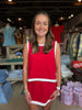 Solid Jersey Skirt Red