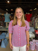 Elaine Gingham Red & Blue Top