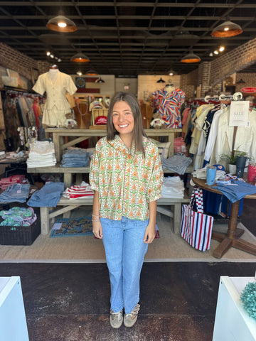 Front-Tie Smocked Top
