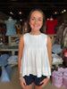 Pleated High Low Top